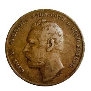 1861 Sweden 2 Öre - Carl XV Coin KM#706
